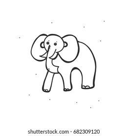Elephant cartoon on white background