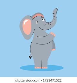 elephant cartoon over blue background. vector