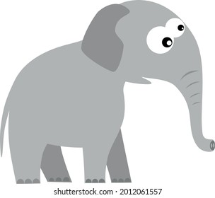 elephant in cartoon style. flat isolated vector