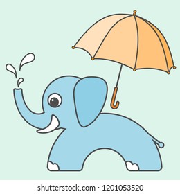 Elephant cartoon style, vector art for kids