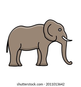 Elephant. Cartoon style. Vector editable