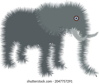Elephant in cartoon style. Vector illustration on white background