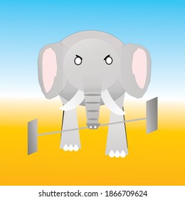 Elephant cartoon training on background