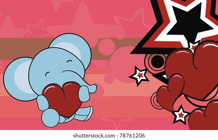 elephant cartoon valentine background
