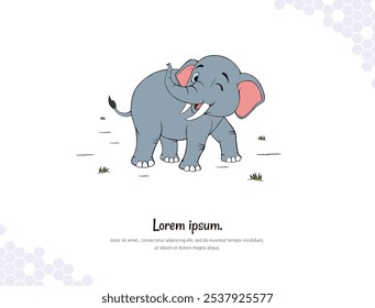 Elephant Cartoon  vector art for wall decoration landscape. vector illustration simple image. collection of Animal cartoon illustrations. for room decoration, events, etc