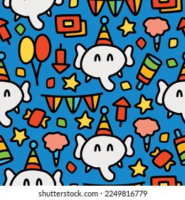 Elephant character cartoon pattern illustration design