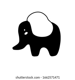 Elephant character design. Cute cartoon animal vector illustration. Abstract icon for baby posters, art prints, fashion apparel or stickers.