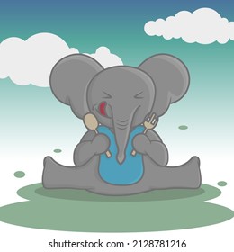 elephant character vector, god for children books, story character, sticker print ect.