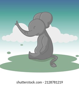 elephant character vector, god for children books, story character, sticker print ect.