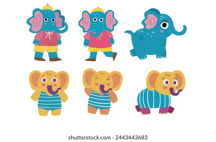 elephant characters with various styles