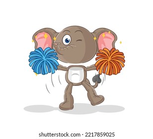 the elephant cheerleader cartoon. cartoon mascot vector
