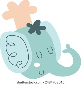 Ilustración vectorial del personaje de Elephant Chef
