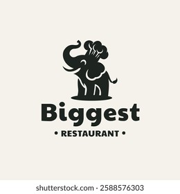 elephant with chef hat for cuisine food restaurant logo design