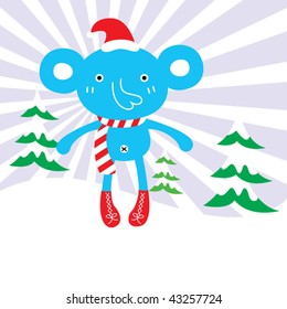 elephant christmas card