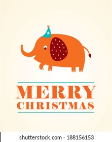 elephant christmas greeting card