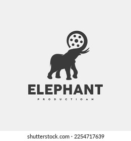 Plantilla con el logotipo del cine elefante. Logo De Producción De Películas, Plantilla De Logotipo De Cámara De Películas Animales