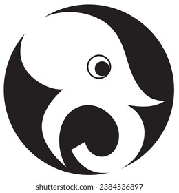 diseño de icono de círculo elefante, símbolo, archivo vectorial 