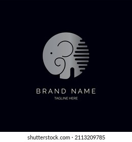 Diseño de la plantilla de icono del logotipo del círculo del elefante para la marca o la empresa y otros