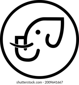 elephant circle minimalist logo icon