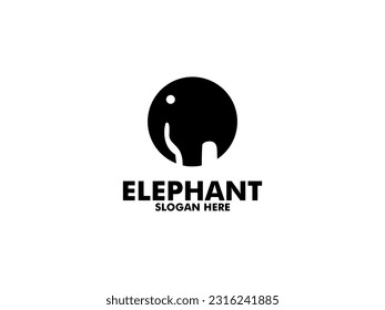 Elephant Circle Shape logo vector template