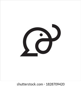 elephant circular vector outline design logo