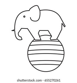 elephant circus icon outline