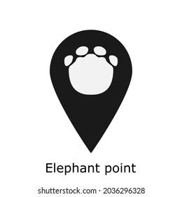 elephant claw logo search find pet company with minimal pin location icon vector illustration