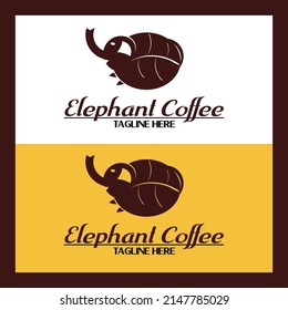 elephant coffee company logo, simple and modern unique design logo