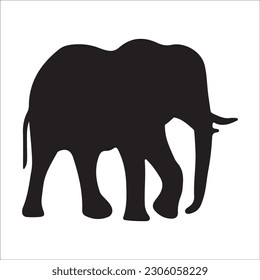 Elephant collection - vector silhouette. black image