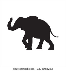 Elephant collection - vector silhouette. black image