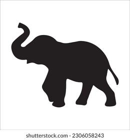 Elephant collection - vector silhouette. black image