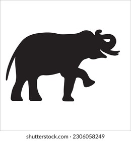 Elephant collection - vector silhouette. black image