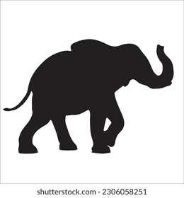 Elephant collection - vector silhouette. black image