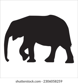 Elephant collection - vector silhouette. black image