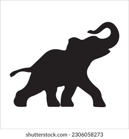 Elephant collection - vector silhouette. black image