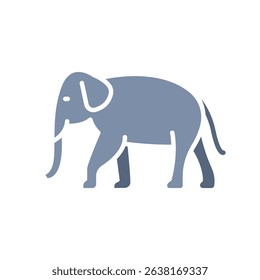 Elephant color flat icon for digital and print projects. Asian animals. Minimal clean icons for apps and websites. Modern simple icons for UI UX and branding