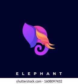 Elephant Color Illustration Vector Template. Suitable for Creative Industry, Multimedia, entertainment, Educations, Shop, and any related business