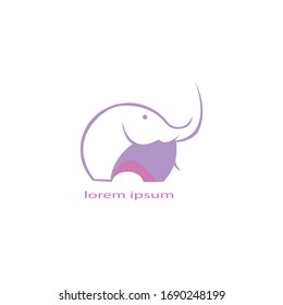 elephant color logo. vector design
