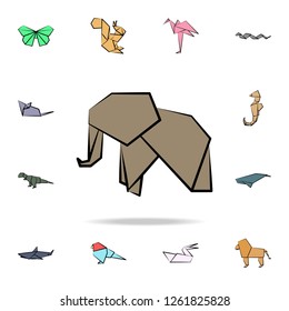 elephant colored origami icon. Detailed set of origami animal in hand drawn style icons. Premium graphic design. One of the collection icons for websites, web design, mobile app