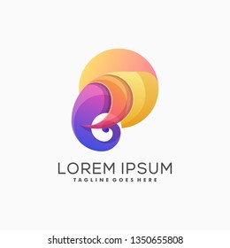 Elephant colorful Concept illustration vector Design template. 