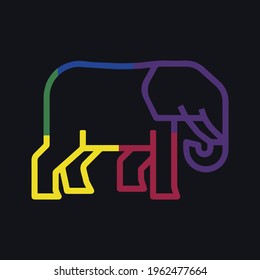 Elephant colorful icon illustration vector concept