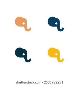 Elephant Colorful Icon Vector Fully customizable