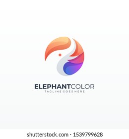 Elephant Colorful Logo Vector Template