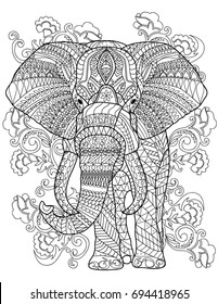página del libro de coloración de elefantes
