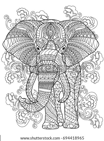 Elephant Coloring Book Page