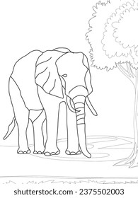 Elephant Coloring page for adults