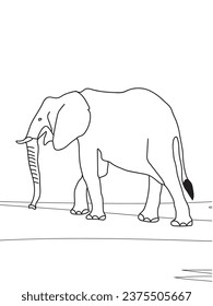 Elephant Coloring page for adults