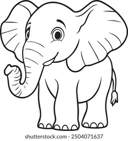 Elephant Coloring Page Artistic Fun for Kids