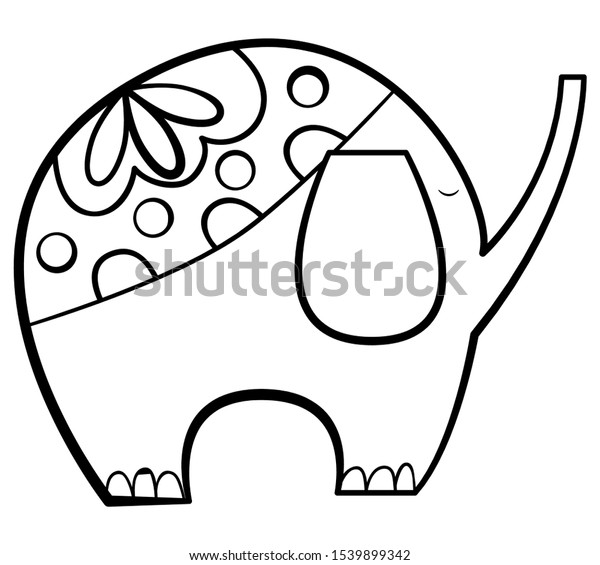 elephant coloring page coloring book kids stock vector