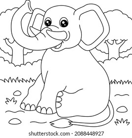 Elephant Coloring Page for Kids